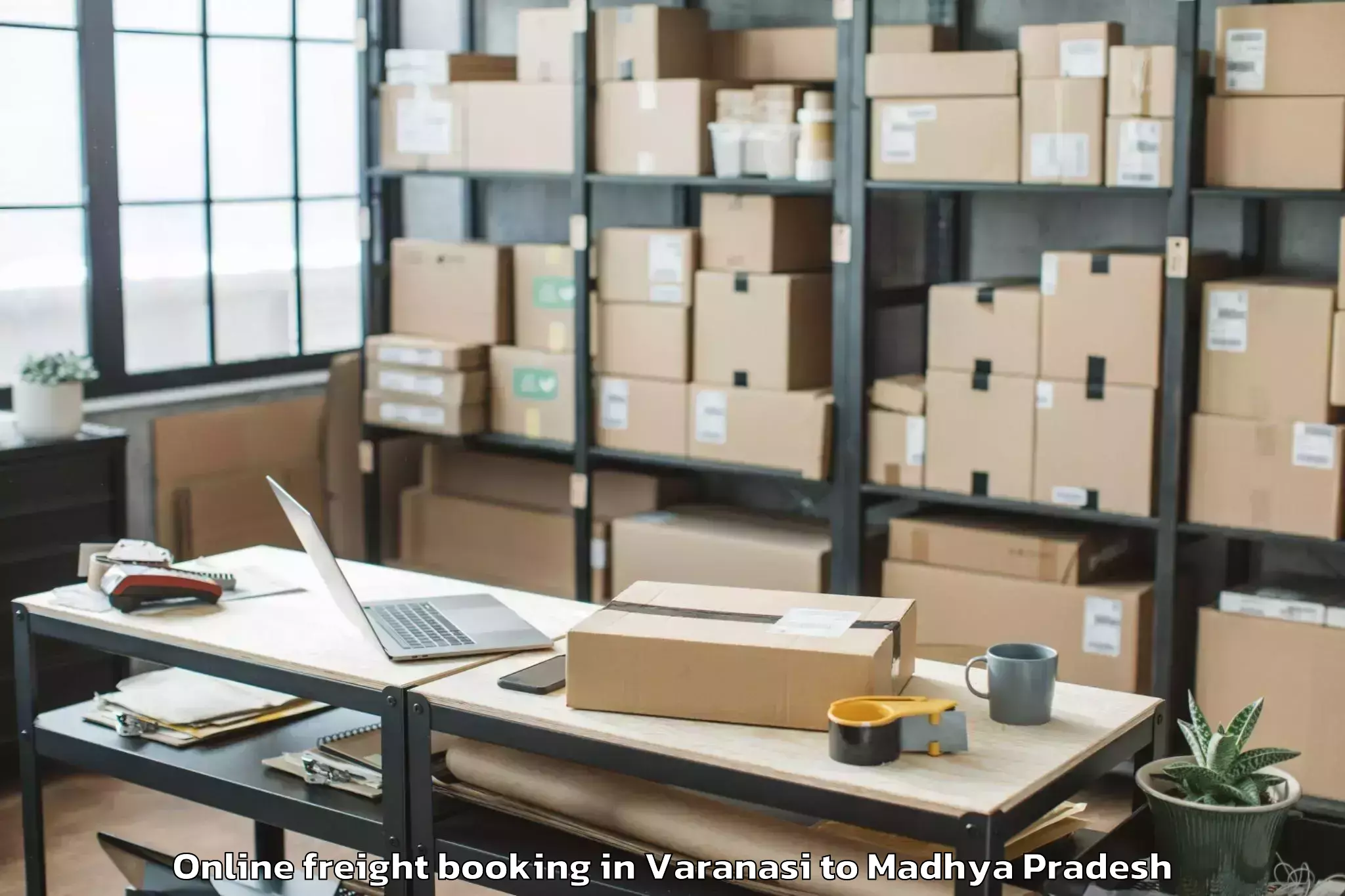 Varanasi to Dhamnod Online Freight Booking